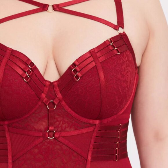 Torrid Straps And Rings Satin Bodysuit - Picture 3 of 13